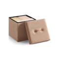 Miniatyrbild 1 av 7: Rootz Brown Storage Stool - Seat Chest - Folding Ottoman - 43L Capacity - 38cm x 38 cm x 38 cm