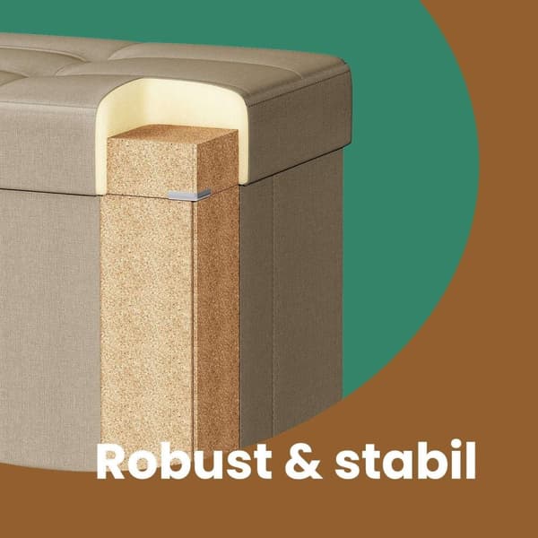 Rootz Foldble Storage Bench - Seast -jakkara - Avaruussäästöä ottomaani - 112L kapasiteetti - 38x110x40cm