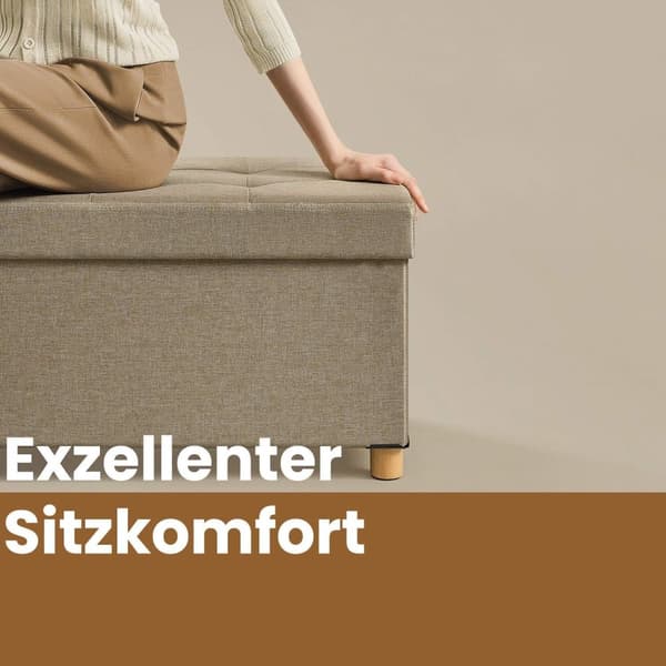 Rootz Foldble Storage Bench - Seast -jakkara - Avaruussäästöä ottomaani - 112L kapasiteetti - 38x110x40cm