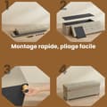 Pikkukuva 5 / 5: Rootz Foldble Storage Bench - Seast -jakkara - Avaruussäästöä ottomaani - 112L kapasiteetti - 38x110x40cm