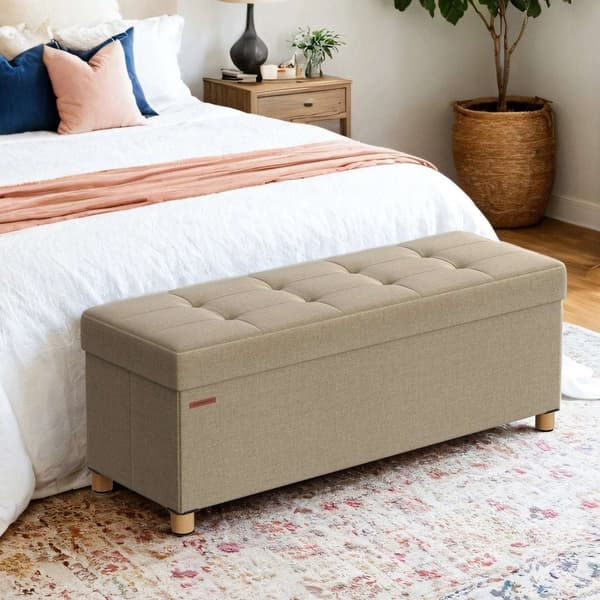 Rootz Foldble Storage Bench - Seast -jakkara - Avaruussäästöä ottomaani - 112L kapasiteetti - 38x110x40cm