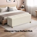 Pikkukuva 3 / 6: Rootz Foldble Storage Bench - Seast -jakkara - Ottomaanien varastointi - 112L kapasiteetti - 38 x 110 x 40 cm - verhoiltu MDF ja liinavaatteet
