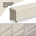Pikkukuva 4 / 6: Rootz Foldble Storage Bench - Seast -jakkara - Ottomaanien varastointi - 112L kapasiteetti - 38 x 110 x 40 cm - verhoiltu MDF ja liinavaatteet