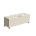 Pikkukuva 1 / 6: Rootz Foldble Storage Bench - Seast -jakkara - Ottomaanien varastointi - 112L kapasiteetti - 38 x 110 x 40 cm - verhoiltu MDF ja liinavaatteet
