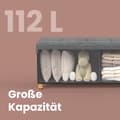 Miniatyrbillede 4 af 5: Rootz sammenfoldelig bænkestol - Opbevaring Ottoman - Grå - Maksimerer plads - 38 cm x 110 cm x 40 cm