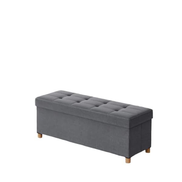 Rootz sammenfoldelig bænkestol - Opbevaring Ottoman - Grå - Maksimerer plads - 38 cm x 110 cm x 40 cm