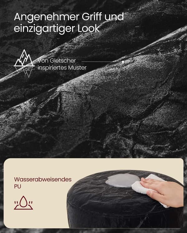 ROOTZ MAKEUP AFTOOL - Skønhedsafføring - Forfængelighedsstol - Højdejusterbar og roterbar - 38 cm D x 44-60 cm H - Sort