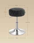 Miniatyrbillede 7 af 7: ROOTZ MAKEUP AFTOOL - Skønhedsafføring - Forfængelighedsstol - Højdejusterbar og roterbar - 38 cm D x 44-60 cm H - Sort