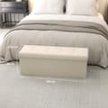 Miniatyrbild 2 av 4: Rootz Seat Chest Storage Bench - Klädda förvaring Ottoman - Linen Bench - Håller 300 kg - 38 x 110 x 38 cm