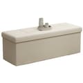 Miniatyrbild 1 av 4: Rootz Seat Chest Storage Bench - Klädda förvaring Ottoman - Linen Bench - Håller 300 kg - 38 x 110 x 38 cm