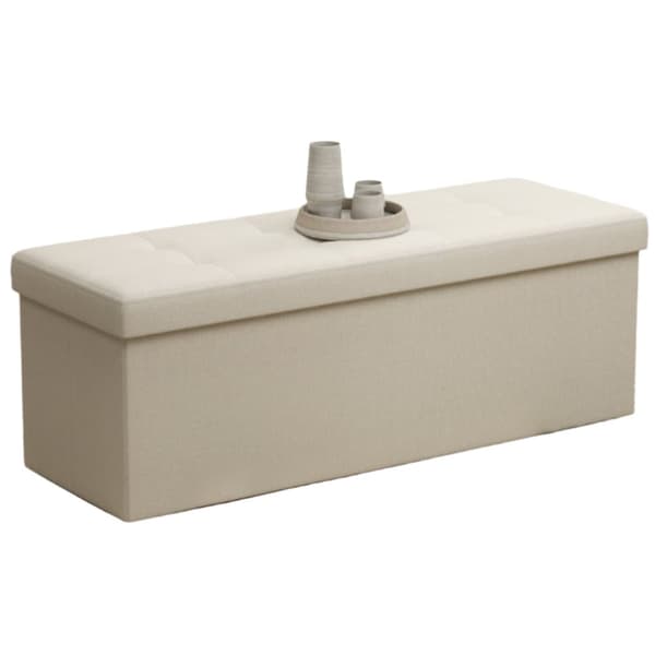 Rootz Seat Chest Storage Bench - Klädda förvaring Ottoman - Linen Bench - Håller 300 kg - 38 x 110 x 38 cm