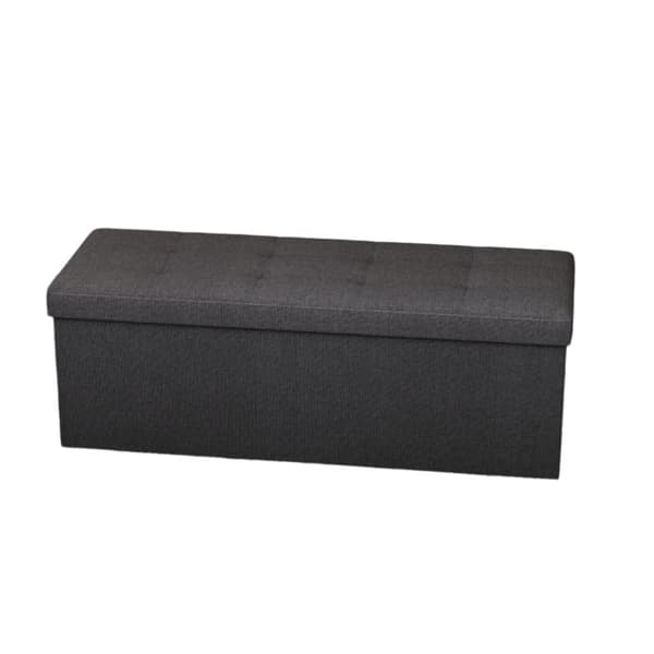 Rootz lagringsäte bröstkorg - ottoman - förvaringsbänk - max 300 kg kapacitet - linne tyg - 110 cm x 38 cm x 38 cm