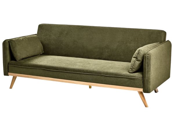 Sovesofa Grønt Stoff Polstring Klikk-Klack Sovemekanisme Minimalistisk Stil