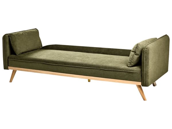 Sovesofa Grønt Stoff Polstring Klikk-Klack Sovemekanisme Minimalistisk Stil