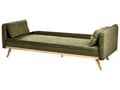 Miniatyrbilde 6 av 9: Sovesofa Grønt Stoff Polstring Klikk-Klack Sovemekanisme Minimalistisk Stil