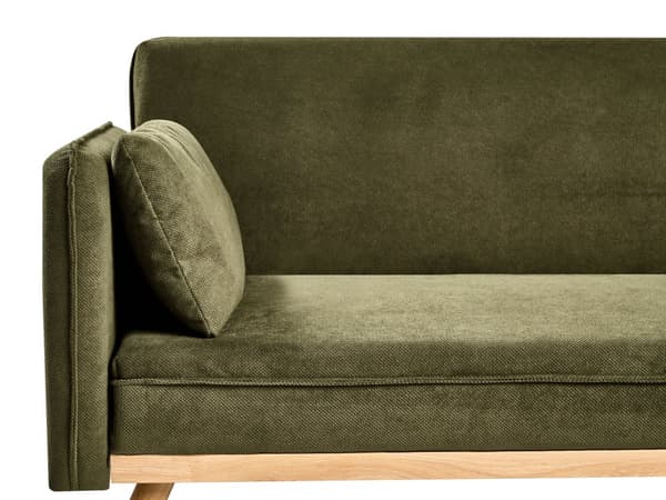 Sovesofa Grønt Stoff Polstring Klikk-Klack Sovemekanisme Minimalistisk Stil