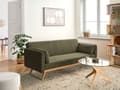 Miniatyrbilde 2 av 9: Sovesofa Grønt Stoff Polstring Klikk-Klack Sovemekanisme Minimalistisk Stil
