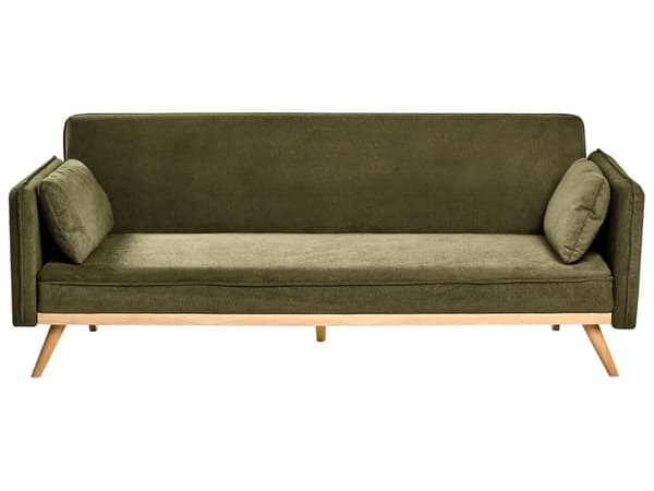 Sovesofa Grønt Stoff Polstring Klikk-Klack Sovemekanisme Minimalistisk Stil