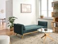 Miniatyrbilde 4 av 10: Sovesofa Lysegrønt Stoff Polstring Klikk-Klack Sovemekanisme Minimalistisk Stil