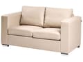 Miniatyrbilde 5 av 11: Sofa Beige Spaltskinn Imitert skinn 2-seter Ben i krom Retro design Stue