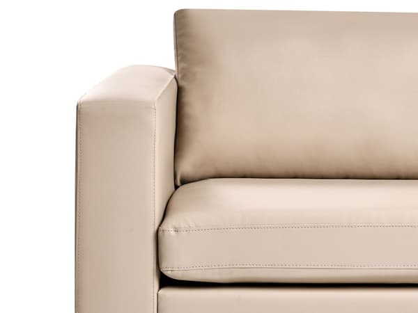 Sofa Beige Spaltskinn Imitert skinn 2-seter Ben i krom Retro design Stue