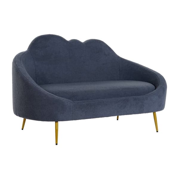 Sofa DKD Home Decor Blå Gylden Metal Skyer Scandi 155 x 75 x 92 cm
