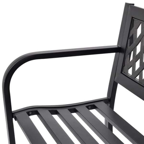 vidaXL Hagebenk 118 cm stål svart