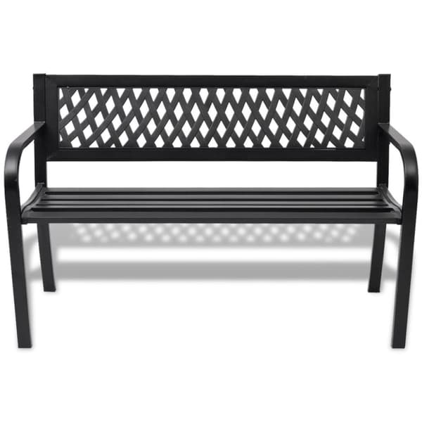 vidaXL Hagebenk 118 cm stål svart