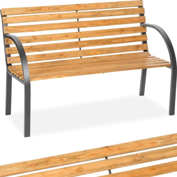 Klassisk havebænk i træ 119,5x62x83cm - brun