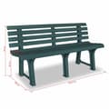 Miniatyrbilde 6 av 6: vidaXL Hagebenk 145,5 cm plast grønn