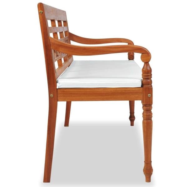 vidaXL Bataviabänk med dyna 150 cm teak