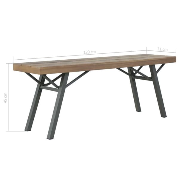 vidaXL Trädgårdsbänk 120 cm massivt akaciaträ