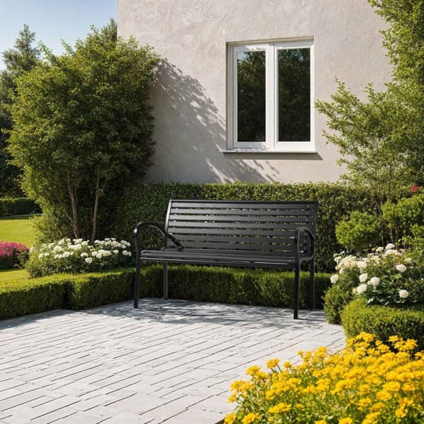 Trädgårdsbänk Pino 3-sits 126x62x81,5cm - svart
