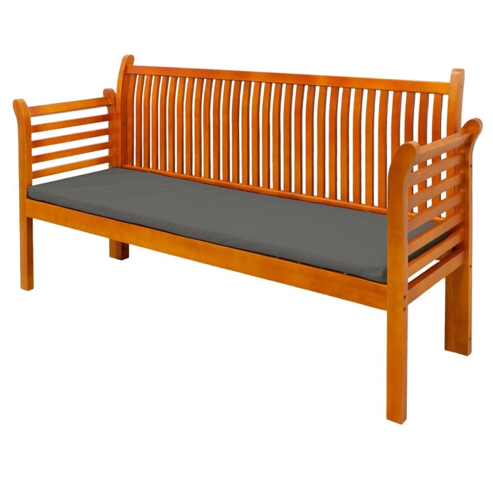 ECD Germany Panca da Giardino a 3 Posti con Cuscini colore Grigio - noin 159 x 49,5 x 90,5 cm - Legno di Pinossa - Panchina Schienale ja Braccioli