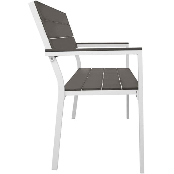 Havebænk Line 128x59x88cm - lysegrå/hvid