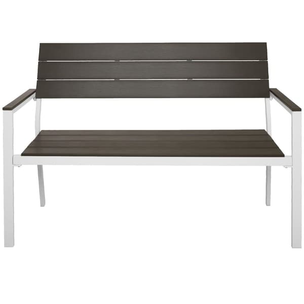 Havebænk Line 128x59x88cm - lysegrå/hvid