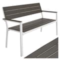 Miniatyrbillede 1 af 6: Havebænk Line 128x59x88cm - lysegrå/hvid