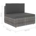 Miniatyrbillede 6 af 11: vidaXL midtersæde til sofa polyrattan grå