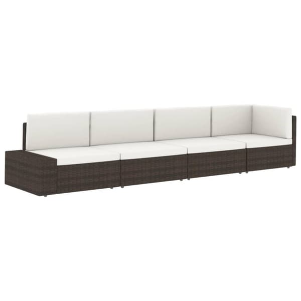 vidaXL midtersæde til sofa polyrattan grå