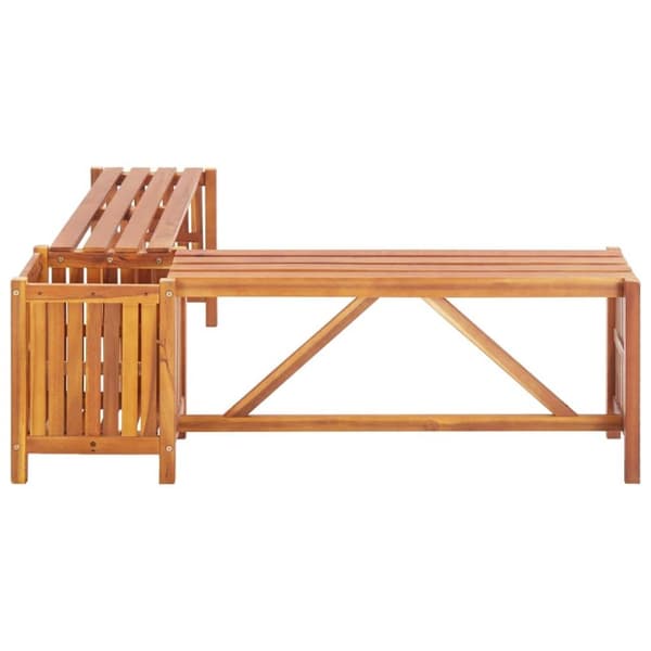 vidaXL Hagehjørnebenk med plantekasse 117x117x40 cm heltre akasie
