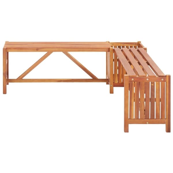 vidaXL Hagehjørnebenk med plantekasse 117x117x40 cm heltre akasie