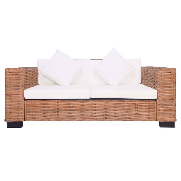 vidaXL 2-personers havesofa naturligt rattan