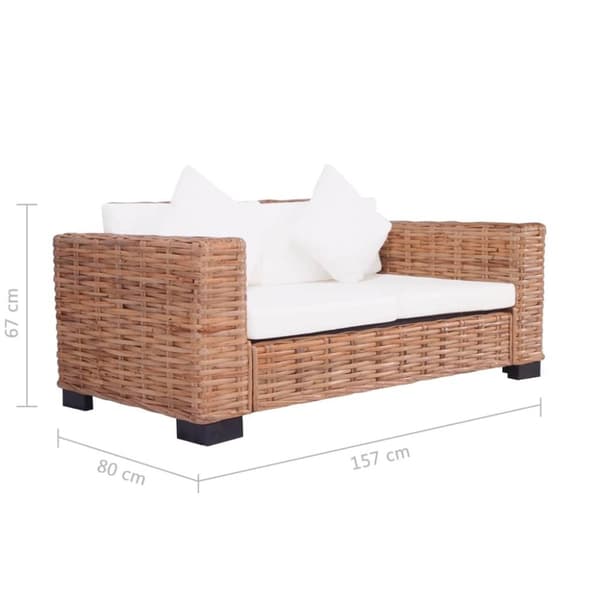 vidaXL 2-personers havesofa naturligt rattan