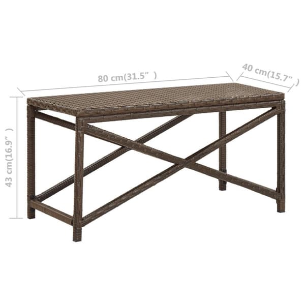 vidaXL Trädgårdsbänk 80 cm konstrotting brun