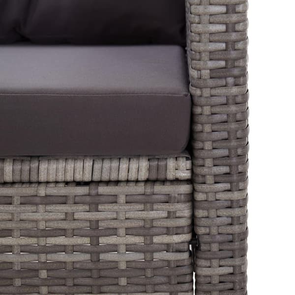 vidaXL Trädgårdssoffa 2-sits med dynor grå 124 cm konstrotting