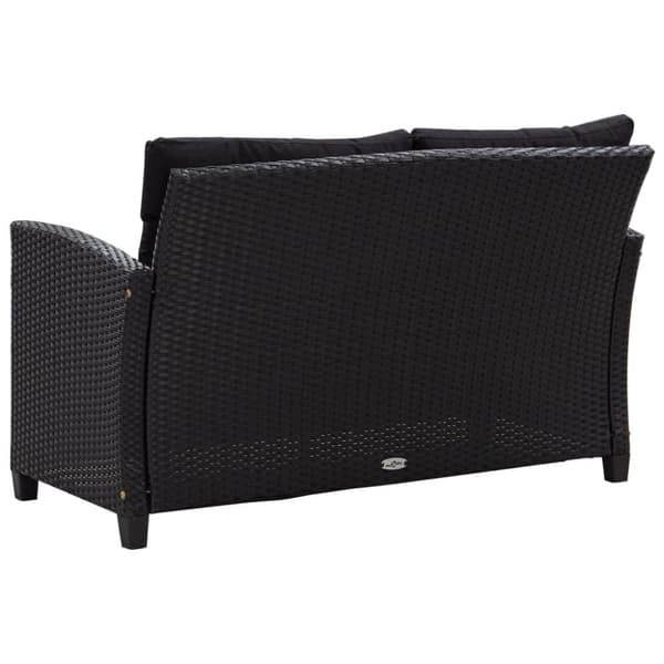 vidaXL topersoners havesofa med hynder 124 cm polyrattan sort