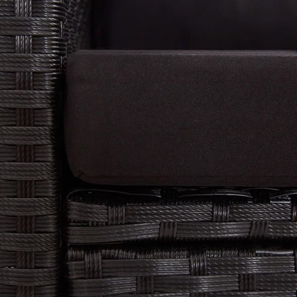 vidaXL topersoners havesofa med hynder 124 cm polyrattan sort
