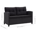 Miniatyrbillede 6 af 6: vidaXL topersoners havesofa med hynder 124 cm polyrattan sort