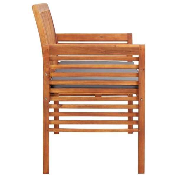 vidaXL 3-seters hagebenk med pute 150 cm heltre akasie