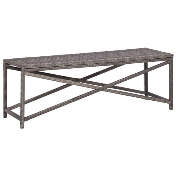 vidaXL havebænk 120 cm polyrattan grå